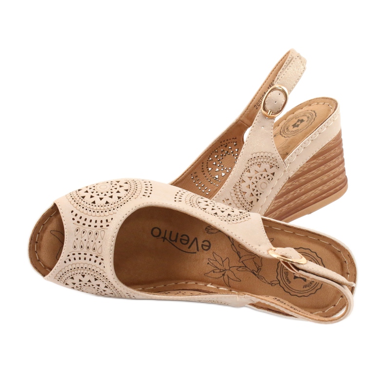 Evento Sandale confortabile cu pană 20SD98-1862 maro galben 4 Evento Sandale confortabile cu pană 20SD98-1862 maro galben 4