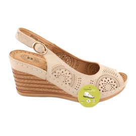 Evento Sandale confortabile cu pană 20SD98-1862 maro galben 5 Evento Sandale confortabile cu pană 20SD98-1862 maro galben 5