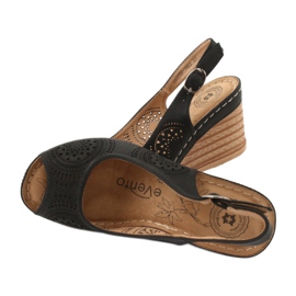 Evento Sandale confortabile cu pană 20SD98-1862 negru 4