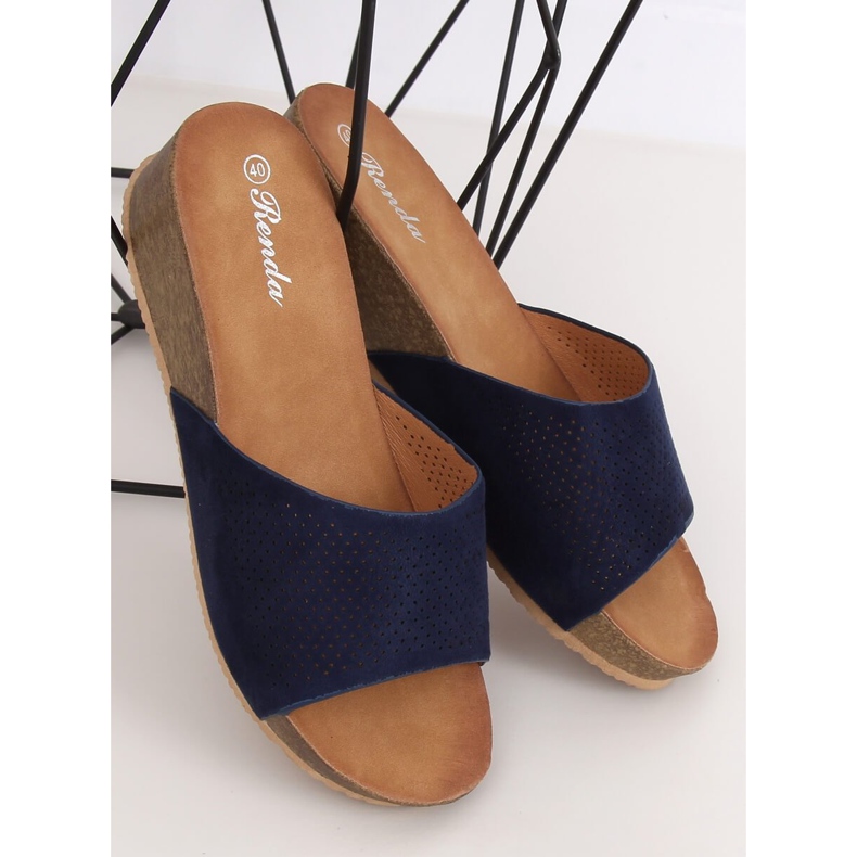 Papuci bleumarin 10-238 D.BLUE albastru marin 2