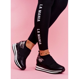 Pantofi sport pentru femei, alunecare pe pene, negru, rece 2 Pantofi sport pentru femei, alunecare pe pene, negru, rece 2