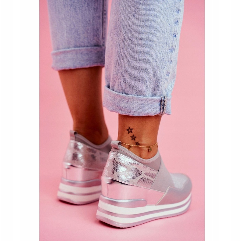 Pantofi sport pentru femei Slip On Wedge Grey Cold Play gri 1