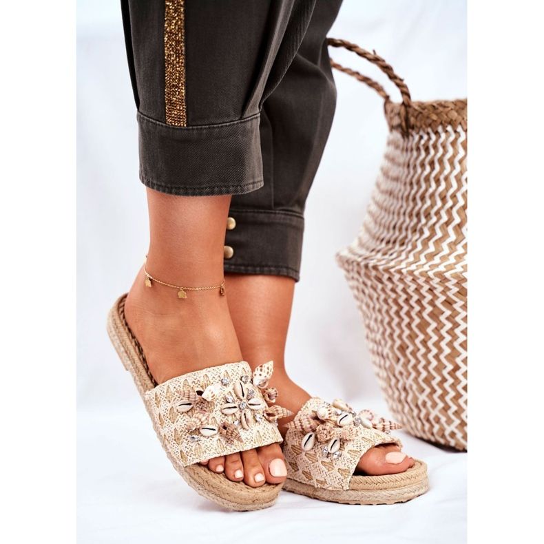 SEA Papuci pentru femei cu cochilii veri bej 1 SEA Papuci pentru femei cu cochilii veri bej 1