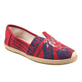 Pantofi bărbați roșii espadrile BKA-48 roșu albastru 1