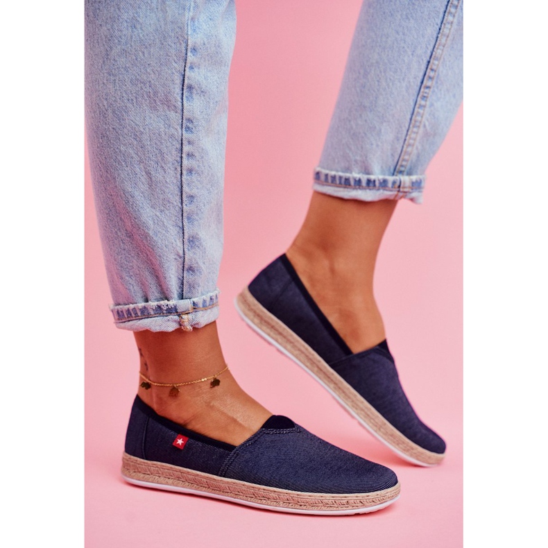 Espadrile pentru femei Big Star Slip-on Blue Navy FF276024 albastru marin 1 Espadrile pentru femei Big Star Slip-on Blue Navy FF276024 albastru marin 1