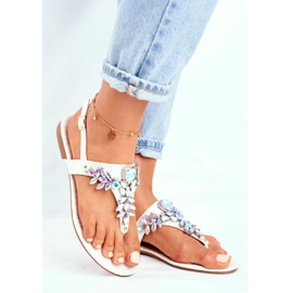 Sandale pentru femei Flip-flops elegante Cristale argintii sub control gri 1