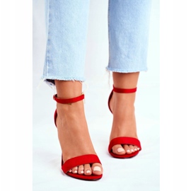 PS1 Sandale de damă pe toc înalt Eco-piele întoarsă Liberty Red roșu 1