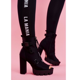 PS1 Cizme de damă pentru femei, de la picior deschis, negru Gladios 2 PS1 Cizme de damă pentru femei, de la picior deschis, negru Gladios 2