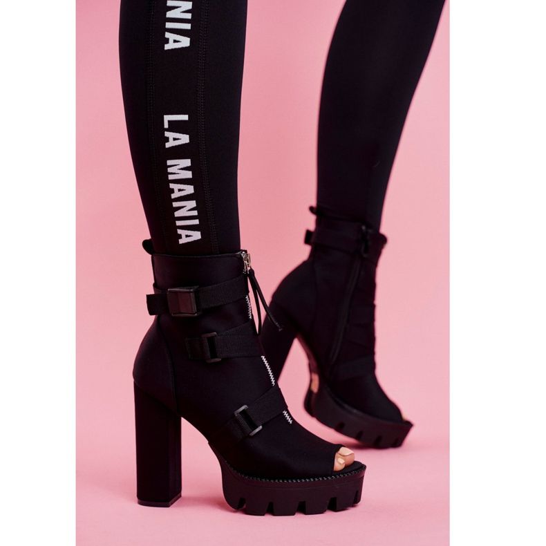 PS1 Cizme de damă pentru femei, de la picior deschis, negru Gladios 2 PS1 Cizme de damă pentru femei, de la picior deschis, negru Gladios 2