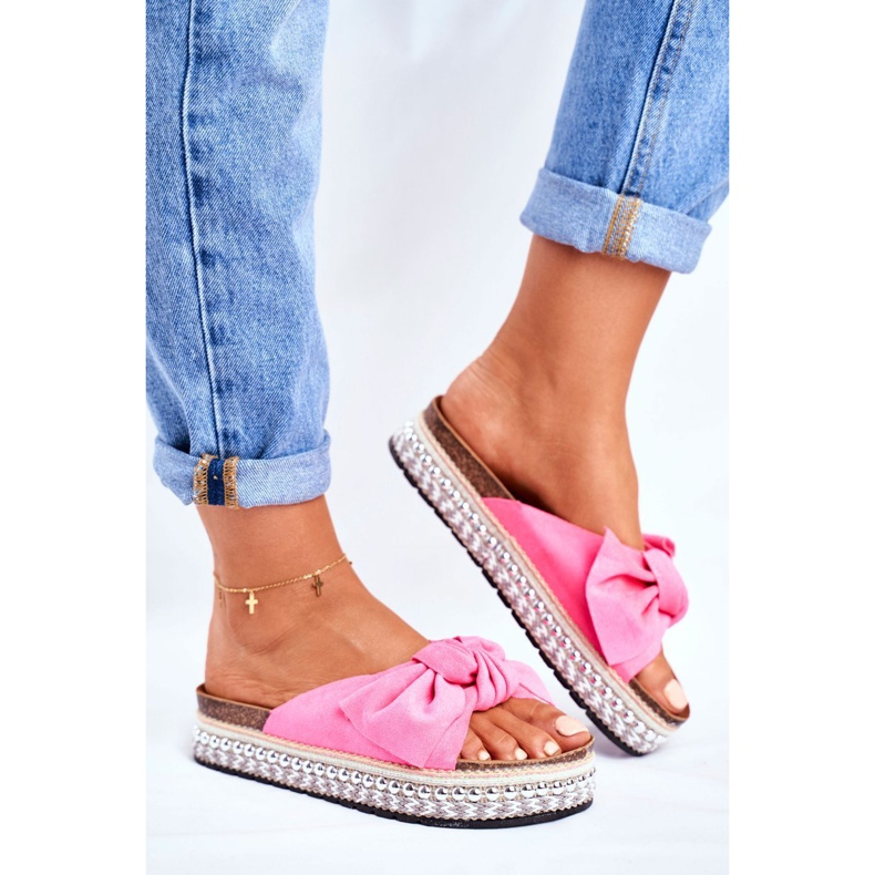 Papuci înalte pentru femei Fuchsia Mortigo roz 1