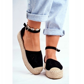 PS1 Espadrile pentru femei pe platforma neagră de in Palermo negru 4