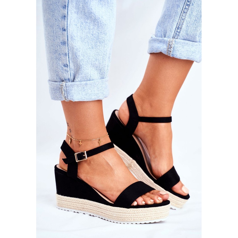 EVE Sandale de damă On Wedge Black Merdoe negru 1