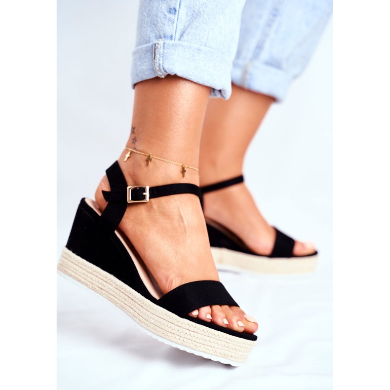 EVE Sandale de damă On Wedge Black Merdoe negru 2