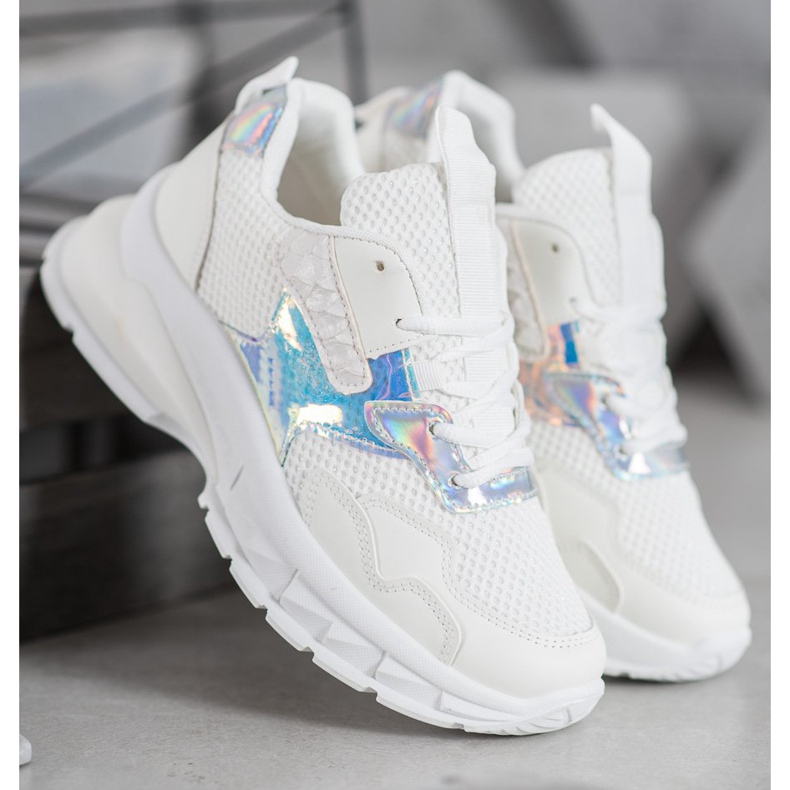 Mannika Adidași la modă cu plasă alb 2 Mannika Adidași la modă cu plasă alb 2