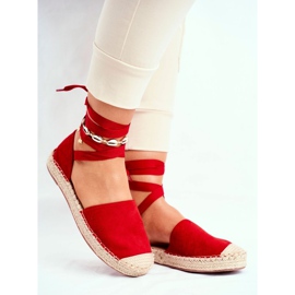 SEA Espadrile pentru femei, lenjerie legată, Bonjour roșu 1