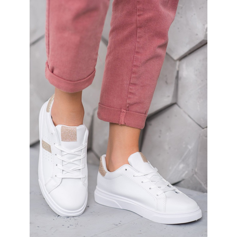 SHELOVET Încălțăminte sport cu sclipici alb 1