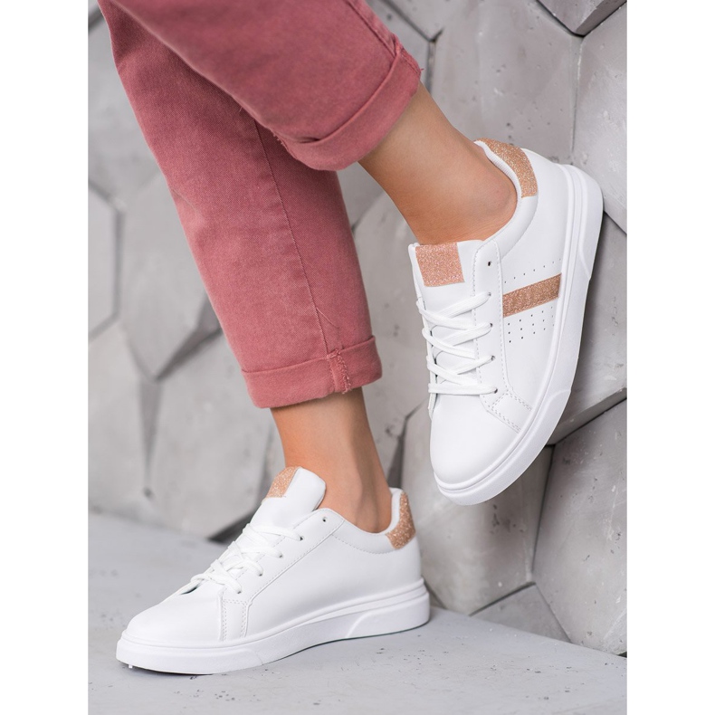 SHELOVET Încălțăminte sport cu sclipici alb 2