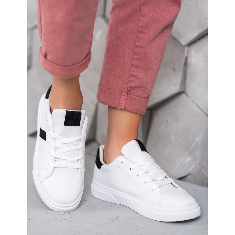 SHELOVET Încălțăminte sport cu sclipici alb 1