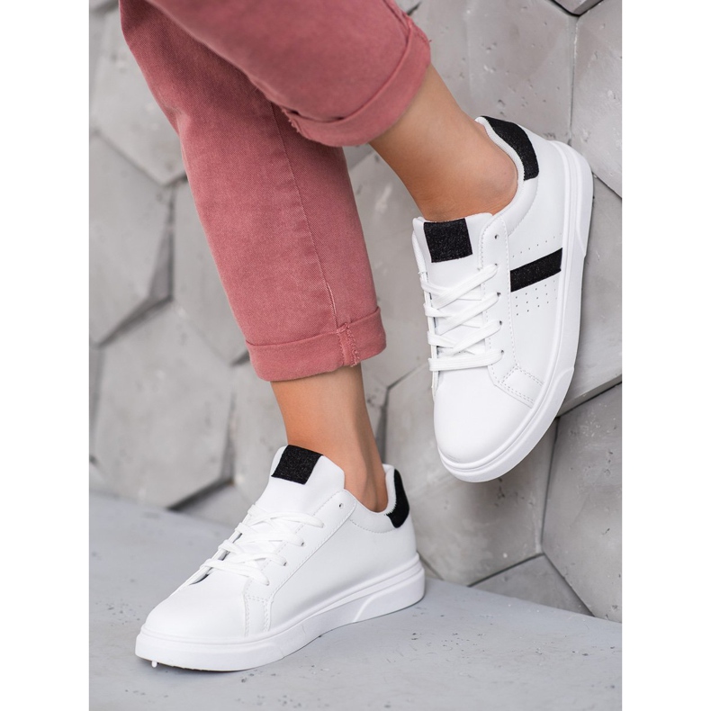 SHELOVET Încălțăminte sport cu sclipici alb 2