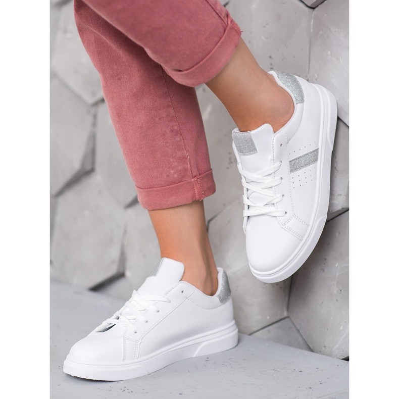 SHELOVET Încălțăminte sport cu sclipici alb 2