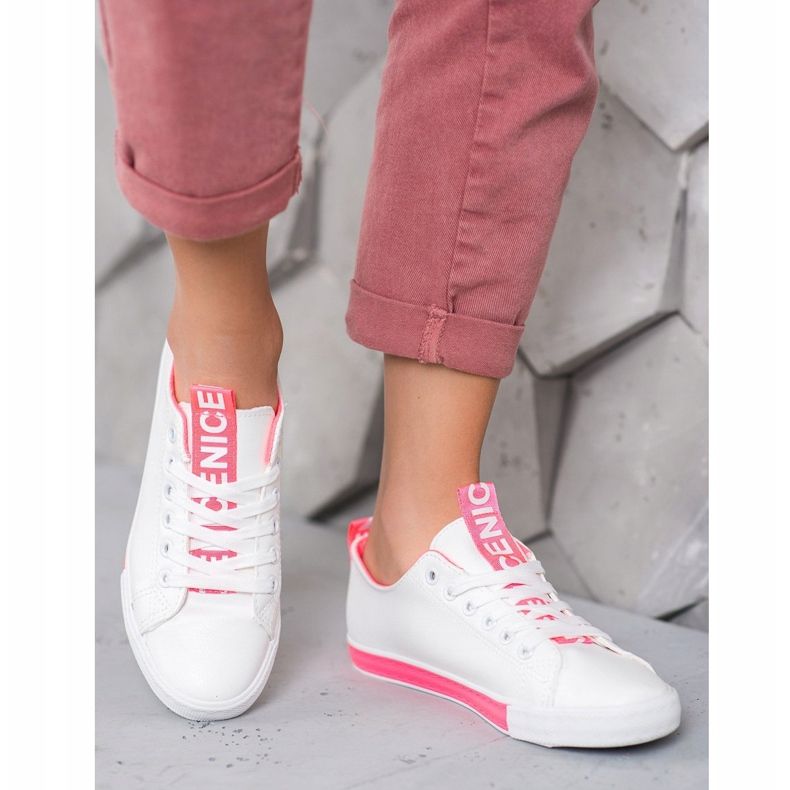 SHELOVET Adidași cu piele ecologică frumos alb 1 SHELOVET Adidași cu piele ecologică frumos alb 1