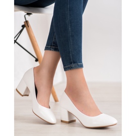 SHELOVET Pompe albe cu piele ecologică 2