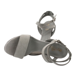 Espinto Sandale pentru femei din piele gri pe pinul S333/5 4