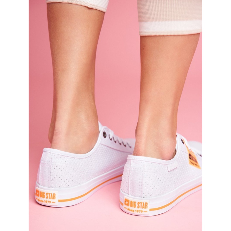 Adidași pentru femei Big Star Openwork White FF274035 alb 2