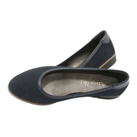 Angello Ballerine din piele pentru femei pe pană 1348 Navy Blue albastru 4