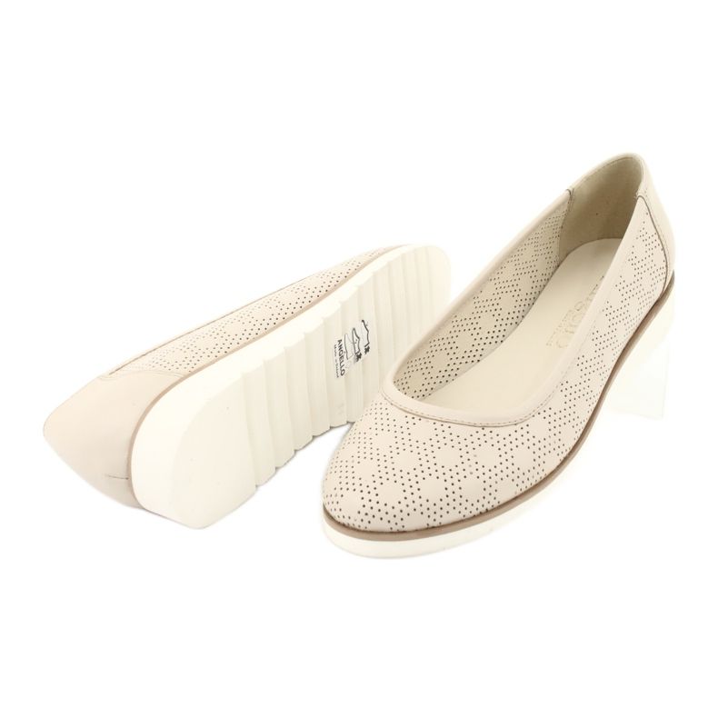Angello Openwork Women Beige Ballerinas1832 bej 3