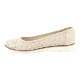 Angello Openwork Women Beige Ballerinas1832 bej 1
