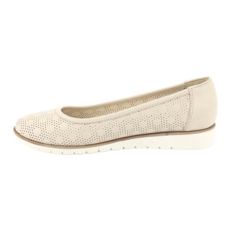 Angello Openwork Women Beige Ballerinas1832 bej 1