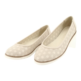 Angello Openwork Women Beige Ballerinas1832 bej 2