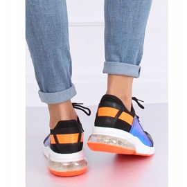 Pantofi sport de damă negri F-3336 NEGRU / ORANGE portocale 2