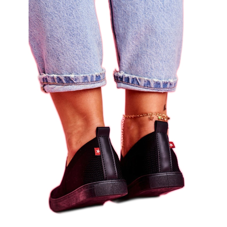 Adidași negri pentru femei, adidași cu alunecare Big Star FF274A609 negru 3