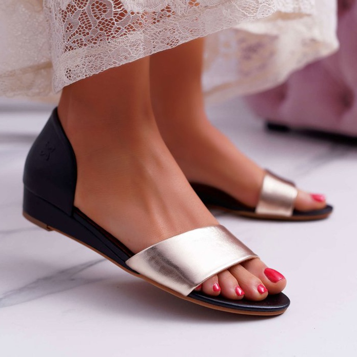 Sandale de damă Piele Maciejka Negru și Auriu 1971 Nomara galben 1