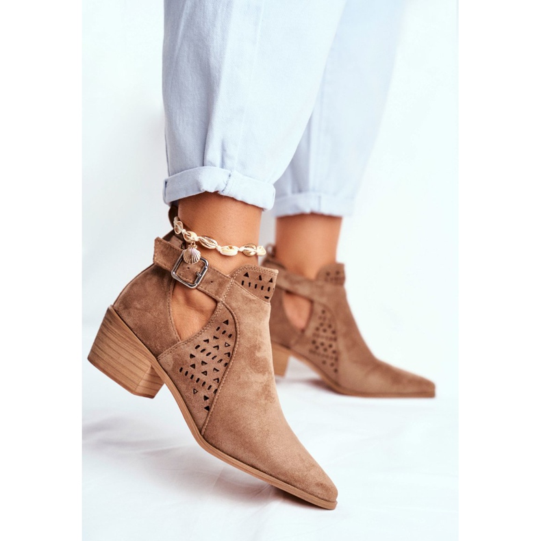 Bellucci Cizme de damă cu primăvară decupată Beige Rita bej 2