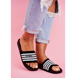 Papuci de damă Big Star Black FF274A353 alb negru 1