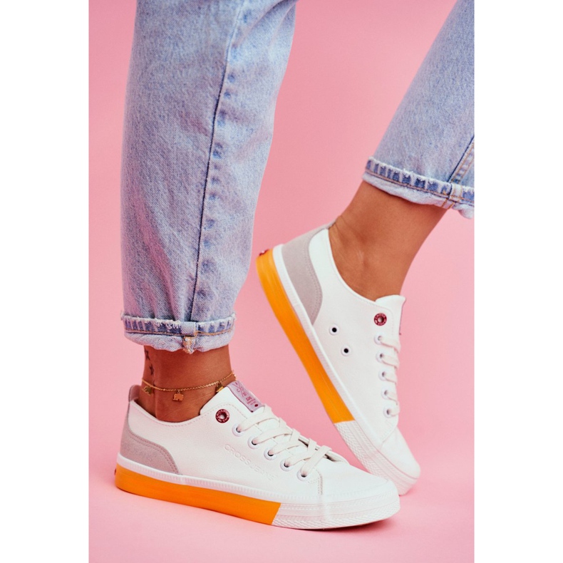 Adidași pentru femei Cross Jeans White Orange FF2R4043C alb portocale 2