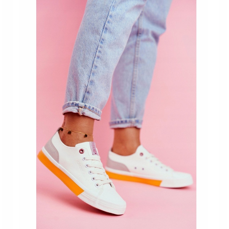 Adidași pentru femei Cross Jeans White Orange FF2R4043C alb portocale 1