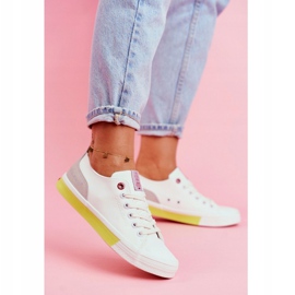 Adidași pentru femei Cross Jeans White Yellow FF2R4042C alb galben 1