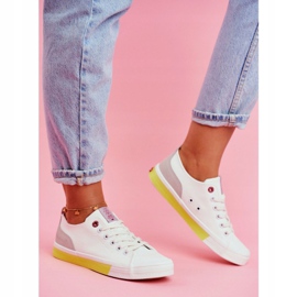 Adidași pentru femei Cross Jeans White Yellow FF2R4042C alb galben 2