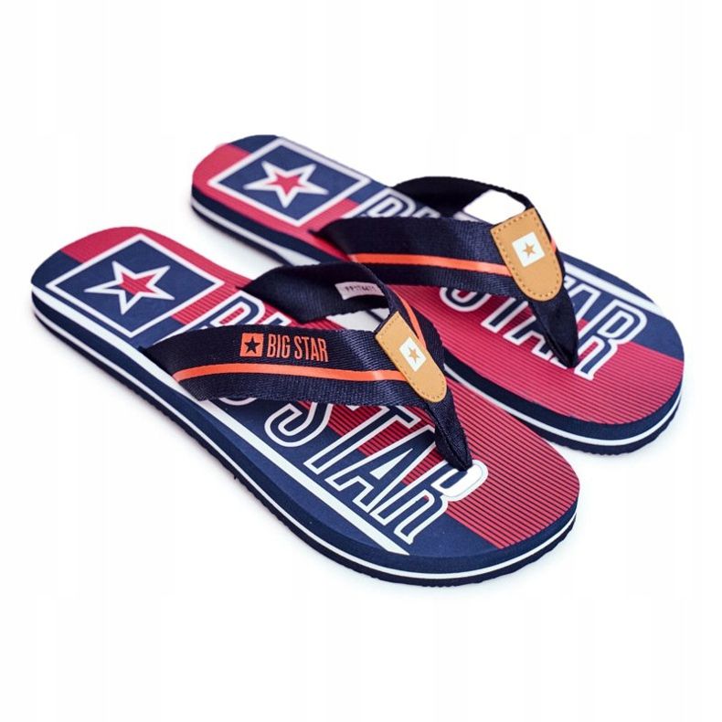 Papuci pentru bărbați Flip-flops Big Star Blue Navy FF274A471 albastru 2