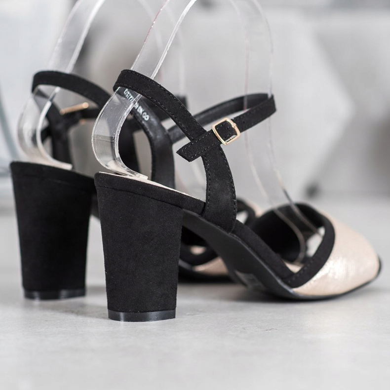 Filippo Sandale cu toc înalt negru galben 1