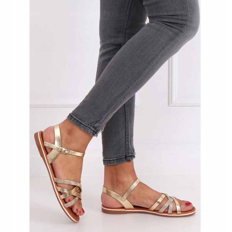 Sandale de aur pentru femei 99-62 Aur 1