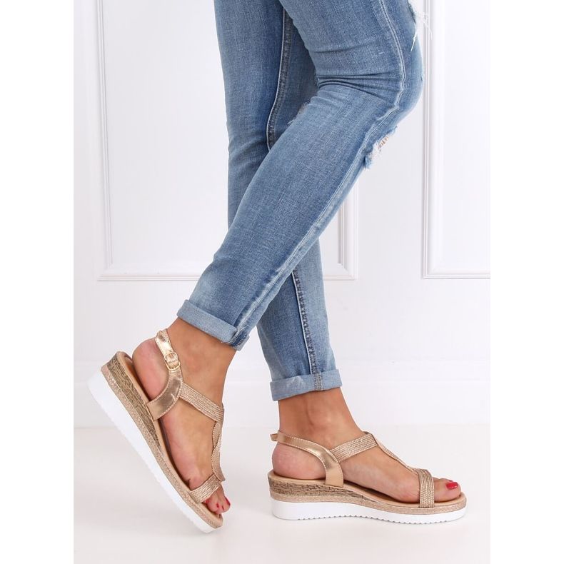 Sandale cu toc de șampanie L6629 Șampanie roz 2