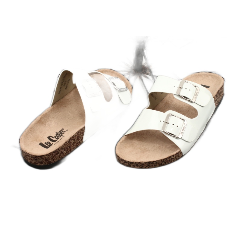 Papuci albi anatomici lacuiti Lee Cooper 1043-5 1