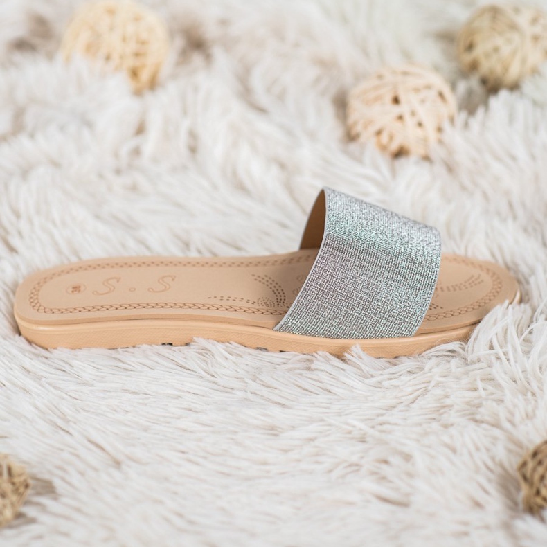 Small Swan Papuci Cu Sclipici multicolor gri 1 Small Swan Papuci Cu Sclipici multicolor gri 1