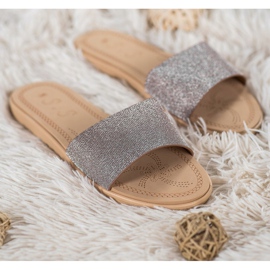 Small Swan Papuci Cu Sclipici multicolor gri galben 1