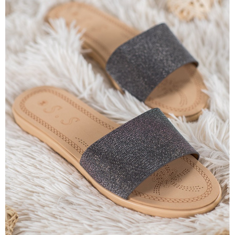 Small Swan Papuci Cu Sclipici negru multicolor 1